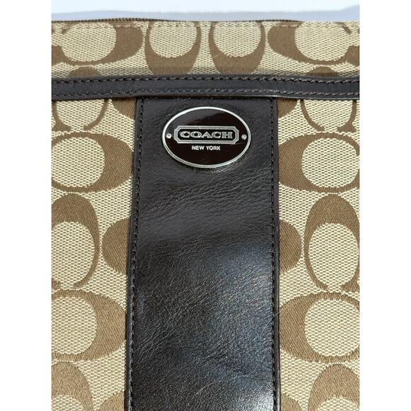 Coach Legacy Signature Stripe Swingpack Crossbody Bag, Beige and Brown - Picture 6 of 13